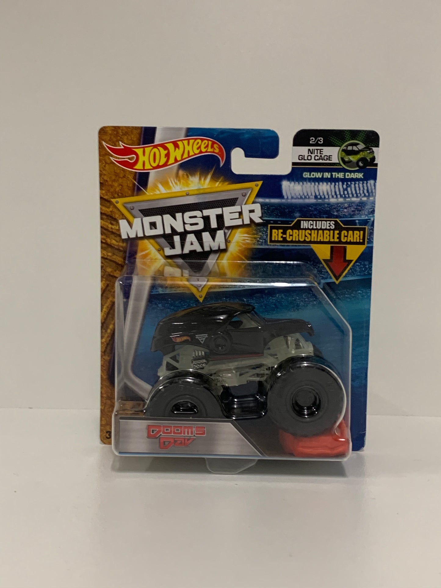 Dooms Day (Black) 1:64 w/ RE- Crushable Car, Hot Wheels/Monster Jam