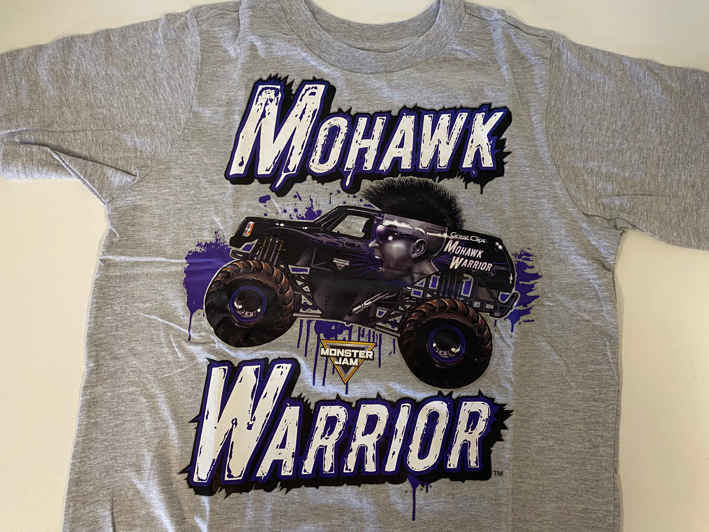 Monster Jam, Mohawk Warrior ,T-Shirt (Grey, Cotton)