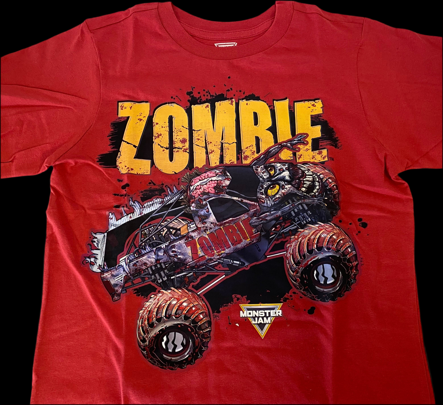 Monster Jam, Zombie ,T-Shirt (Red, Cotton)