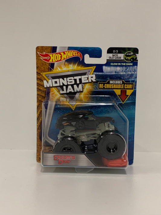 Dooms Day (Black) 1:64 w/ RE- Crushable Car, Hot Wheels/Monster Jam