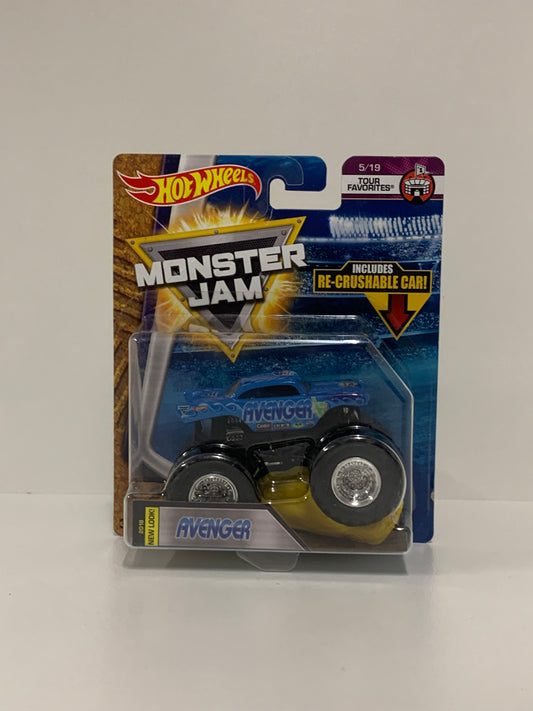 Avenger (Blue)  1:64 w/ RE- Crushable Car, Hot Wheels/Monster Jam
