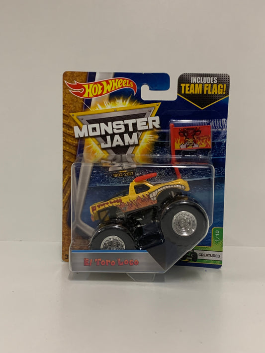 El Toro Loco 1:64 (Yellow) w/Team Flag, Hot Wheels/Monster Jam