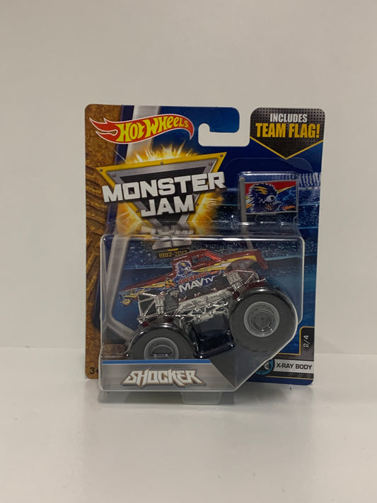 Shocker (X-Ray Body)  1:64 w/Team Flag, Hot Wheels/Monster Jam