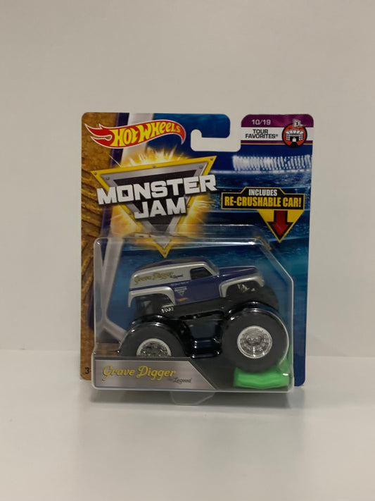 Grave Digger The Legend  w/ RE- Crushable Car, Hot Wheels/Monster Jam