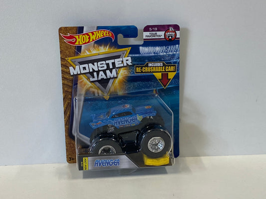 Avenger (Blue)  1:64 w/ RE- Crushable Car, Hot Wheels/Monster Jam