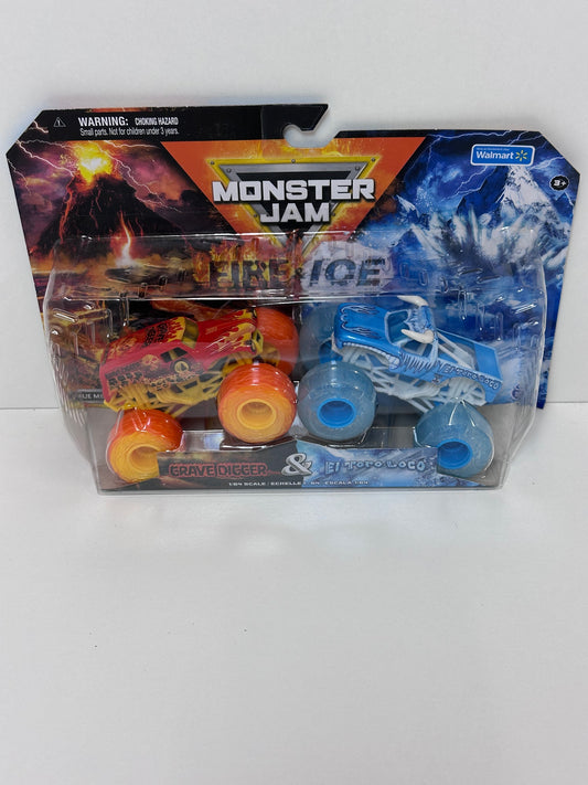 Grave Digger & El Toro Loco Fire & Ice Twin Pack 1:64