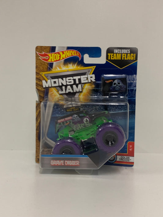 Grave Digger 1:64 w/Team Flag, Hot Wheels/Monster Jam
