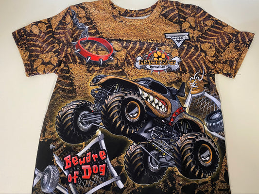 Monster Jam, Monster Mutt ,T-Shirt (Brown, 100% Polyester)